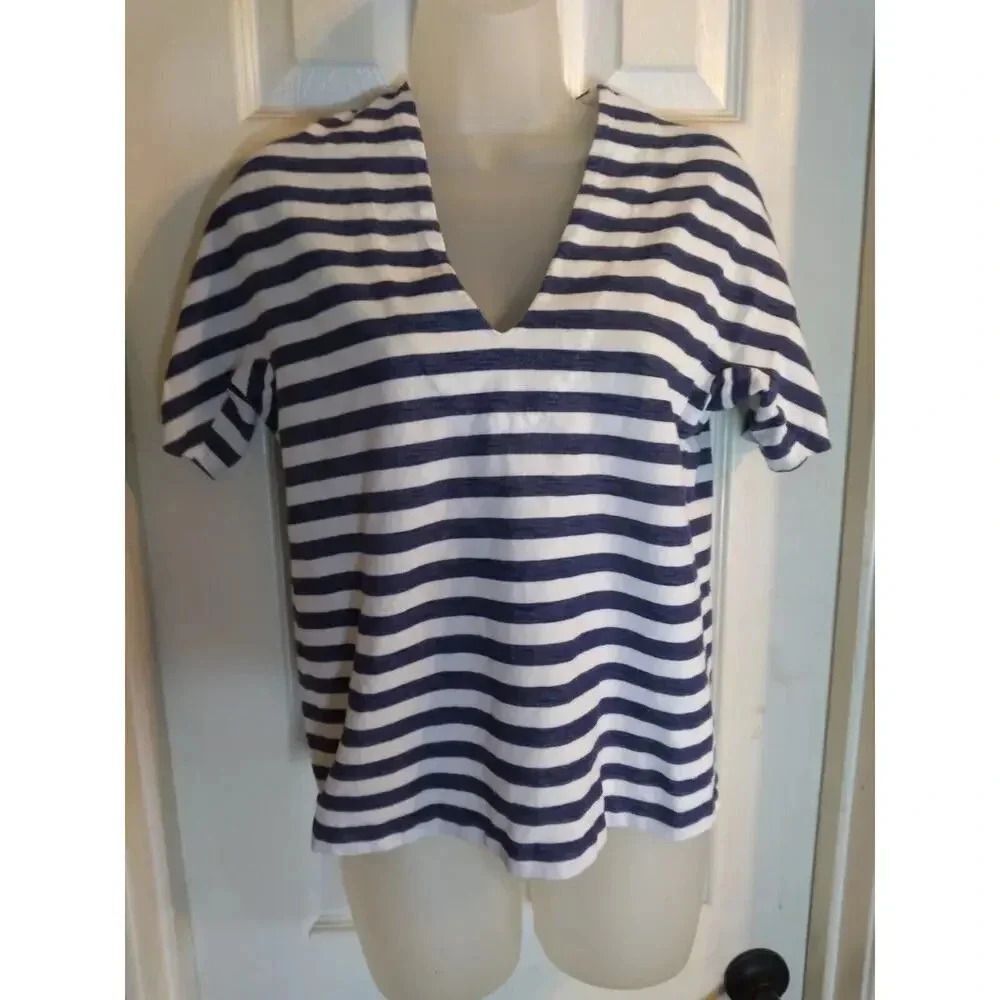 Vineyard Vines Top Blue White Stripes Sz XS Nautical Preppy Sporty Bust 34"...